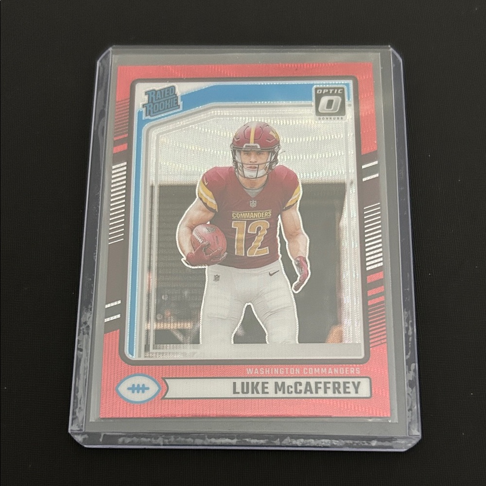 2024 Panini Donruss - Rated Rookie Luke McCaffrey #302 Optic Red Wave Prizm (RC)